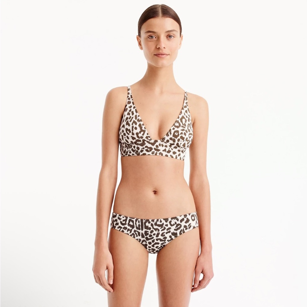 J. Crew Leopard Print Bikini - Black and Tan